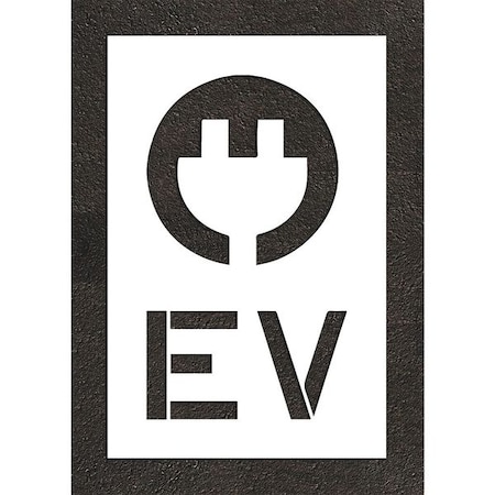 Rae Pavement Stencil, Combination Set, Electric Car Logo, 36 in Character Height, Not Applicable Font STL-108-53615