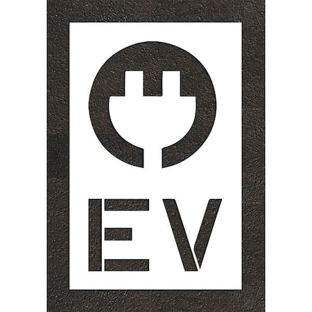 Rae Pavement Stencil, Combination Set, Electric Car Logo, 48 in Character Height, Not Applicable Font STL-116-54815