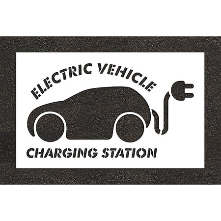 Rae Pavement Stencil, Combination Set, Electric Car Logo, 36 in Character Height, White, 1 Pieces STL-116-53616