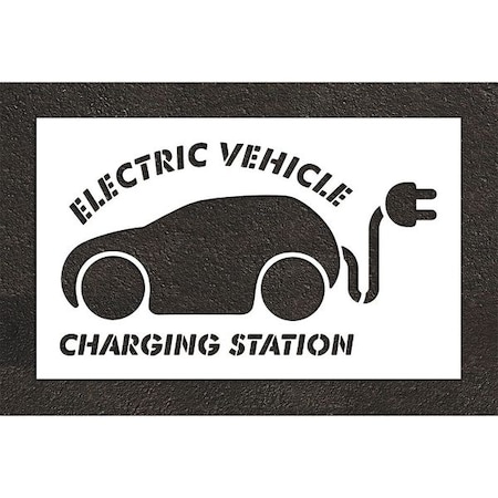 Rae Pavement Stencil, Combination Set, Electric Car Logo, 36 in Character Height, White, 1 Pieces STL-108-53616