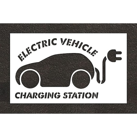Rae Pavement Stencil, Combination Set, Electric Car Logo, 48 in Character Height, White, 1 Pieces STL-116-54816