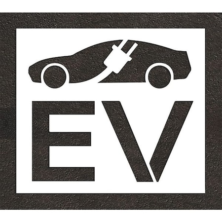 Rae Pavement Stencil, Combination Set, Electric Car Logo, 24 in Character Height, Not Applicable Font STL-108-52413