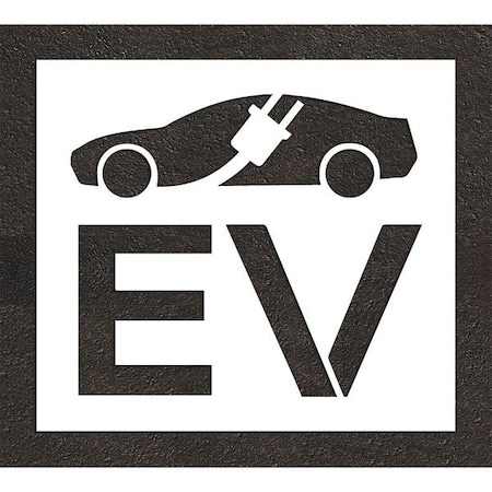 Rae Pavement Stencil, Combination Set, Electric Car Logo, 36 in Character Height, Not Applicable Font STL-116-53613