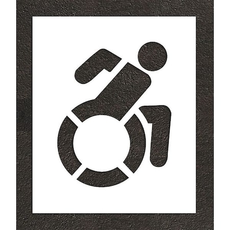 Rae Pavement Stencil, Symbol, Handicap - ADA, 24 in Character Height, Not Applicable Font, White STL-116-32401