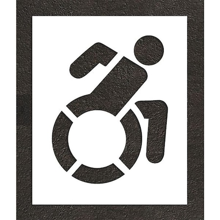 Rae Pavement Stencil, Symbol, Handicap - ADA, 30 in Character Height, Not Applicable Font, White STL-116-33001
