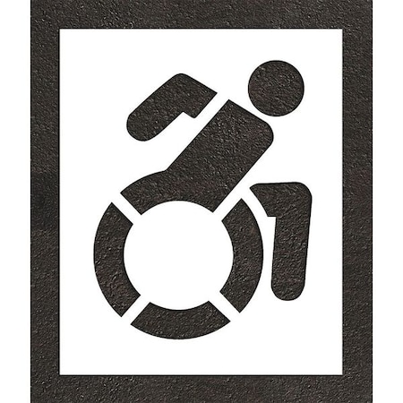 Rae Pavement Stencil, Symbol, Handicap - ADA, 36 in Character Height, Not Applicable Font, White STL-116-33601