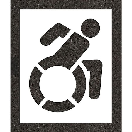 Rae Pavement Stencil, Symbol, Handicap - ADA, 42 in Character Height, Not Applicable Font, White STL-116-34201