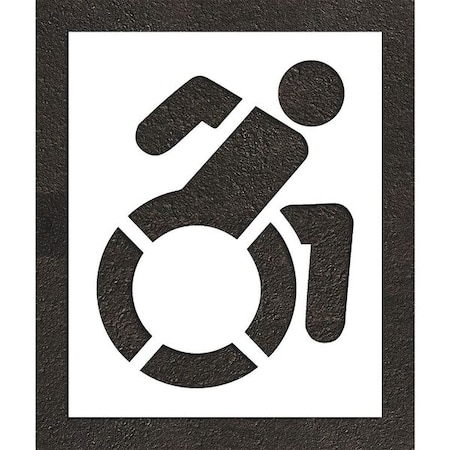 Rae Pavement Stencil, Symbol, Handicap - ADA, 48 in Character Height, Not Applicable Font, White STL-116-34801