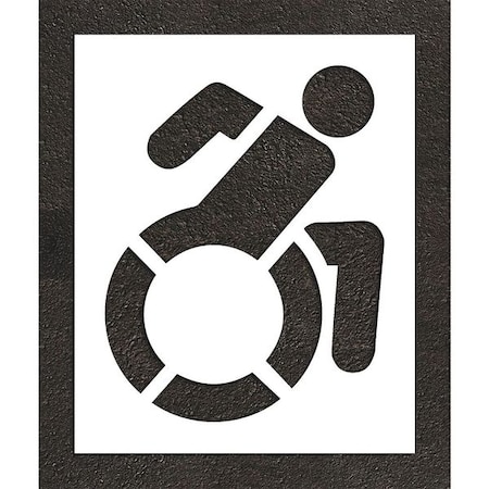Rae Pavement Stencil, Symbol, Handicap - ADA, 48 in Character Height, Not Applicable Font, White STL-108-34801