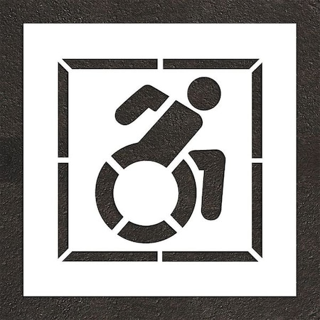 Rae Pavement Stencil, Symbol, Handicap - ADA, 24 in Character Height, Not Applicable Font, White STL-116-32402