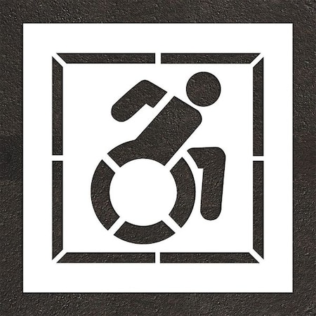 Rae Pavement Stencil, Symbol, Handicap - ADA, 30 in Character Height, Not Applicable Font, White STL-116-33002