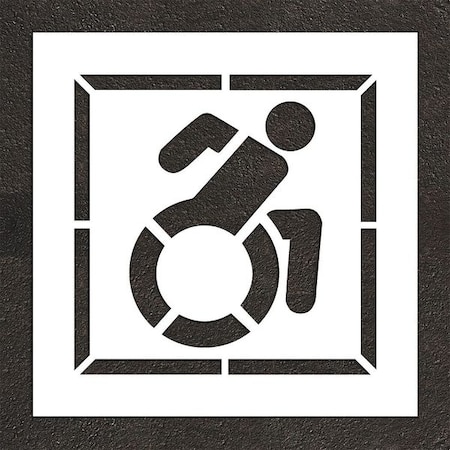 Rae Pavement Stencil, Symbol, Handicap - ADA, 39 in Character Height, Not Applicable Font, White STL-116-33902