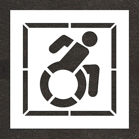 Rae Pavement Stencil, Symbol, Handicap - ADA, 39 in Character Height, Not Applicable Font, White STL-108-33902