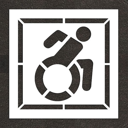 Rae Pavement Stencil, Symbol, Handicap - ADA, 48 in Character Height, Not Applicable Font, White STL-116-34802