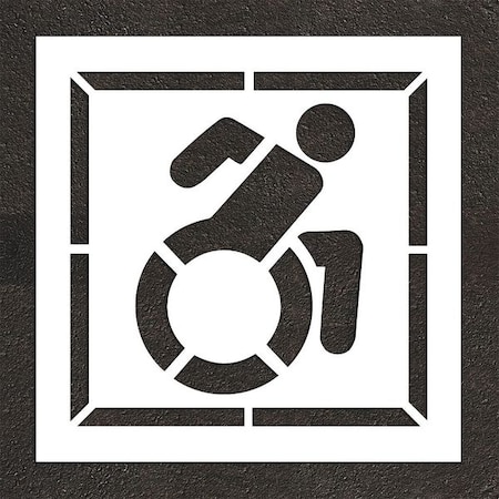 Rae Pavement Stencil, Symbol, Handicap - ADA, 48 in Character Height, Not Applicable Font, White STL-108-34802