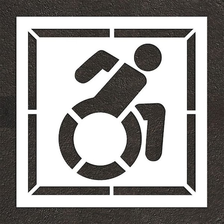 Rae Pavement Stencil, Symbol, Handicap - ADA, 56 in Character Height, Not Applicable Font, White STL-116-35602