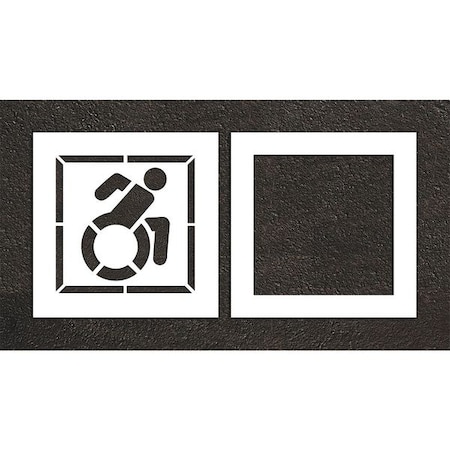 Rae Pavement Stencil, Symbol, Handicap - ADA, 24 in Character Height, Not Applicable Font, White STL-116-32403