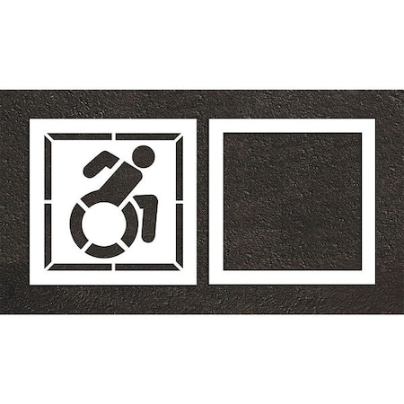 Rae Pavement Stencil, Symbol, Handicap - ADA, 42 in Character Height, Not Applicable Font, White STL-116-34203