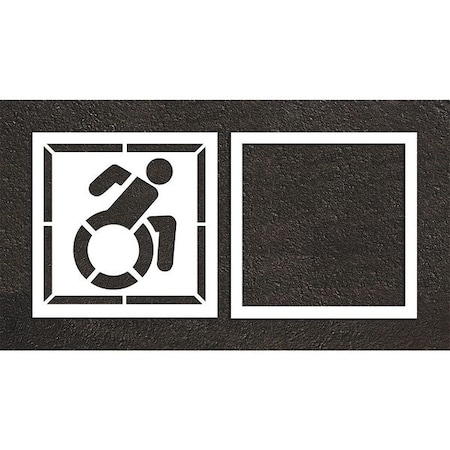 Rae Pavement Stencil, Symbol, Handicap - ADA, 56 in Character Height, Not Applicable Font, White STL-108-35603