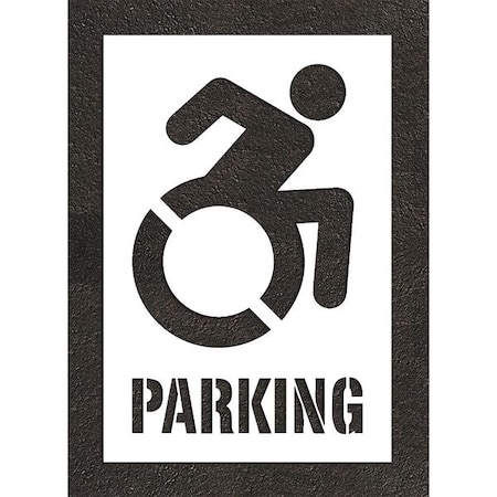 Rae Pavement Stencil, Symbol, Handicap Symbol, 40 in Character Height, Not Applicable Font, White STL-116-34004