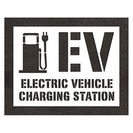 Rae Pavement Stencil, Combination Set, Electric Car Logo, 52 in Character Height, White, 1 Pieces STL-116-56F23