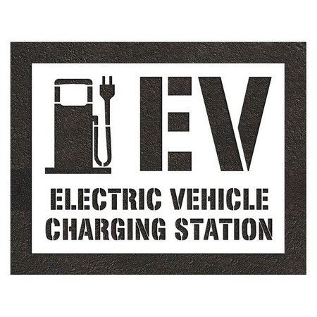 Rae Pavement Stencil, Combination Set, Electric Car Logo, 52 in Character Height, White, 1 Pieces STL-108-56F23