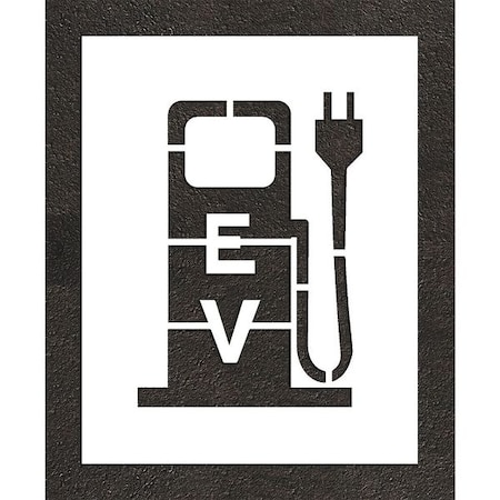 Rae Pavement Stencil, Combination Set, Electric Car Logo, 24 in Character Height, Not Applicable Font STL-116-52417