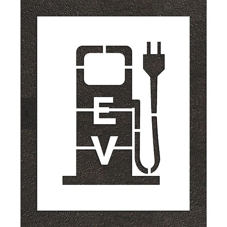 Rae Pavement Stencil, Combination Set, Electric Car Logo, 24 in Character Height, Not Applicable Font STL-108-52417