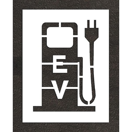 Rae Pavement Stencil, Combination Set, Electric Car Logo, 36 in Character Height, Not Applicable Font STL-116-53617