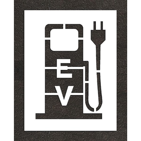 Rae Pavement Stencil, Combination Set, Electric Car Logo, 48 in Character Height, Not Applicable Font STL-116-54817