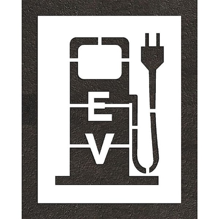 Rae Pavement Stencil, Combination Set, Electric Car Logo, 48 in Character Height, Not Applicable Font STL-108-54817