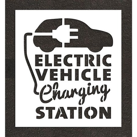 Rae Pavement Stencil, Combination Set, Electric Car Logo, 24 in Character Height, White, 1 Pieces STL-116-54818