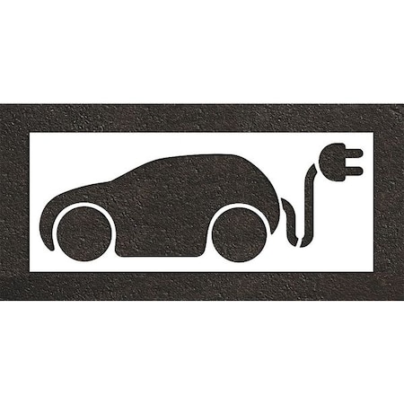 Rae Pavement Stencil, Symbol, Electric Car Logo, 48 in Character Height, Not Applicable Font, White STL-116-54820