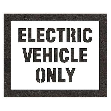 Rae Pavement Stencil, Message, Electric Car Logo, 32 in Character Height, Highway Gothic Font, White STL-116-90831