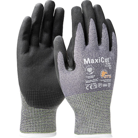 Atg Knit Gloves, Cut Level A4 , Dipped , Nitrile , Smooth , XL 12 PK 44-4745D/XL