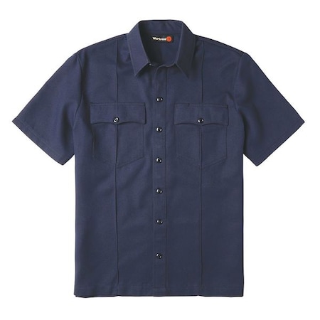 Workrite Fire Service Men's Flame-Resistant Untucked Uniform Shirt, 7.1 cal/sq cm, S FSU2NV SM 0R