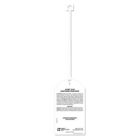 Best Sanitizers Safety Tag, Non-Regulated Waste, Plastic, 3 in Width, 13 in Height, Write On Surface: No USP20093