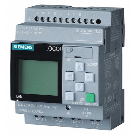 PLC SIEMENS Logo! V8.3 (with Screen, 12/24RCE 12-24VDC 8DI 4DO, 6ED1052-1MD08-0BA1)