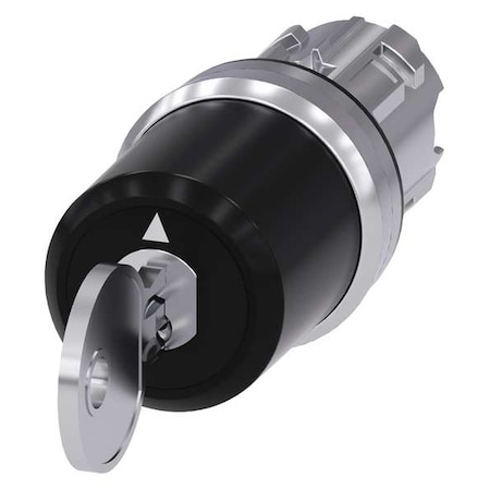 Siemens Key-Operated Switch, 22mm, Metal Bezel 3SU1050-5BP61-0AA0