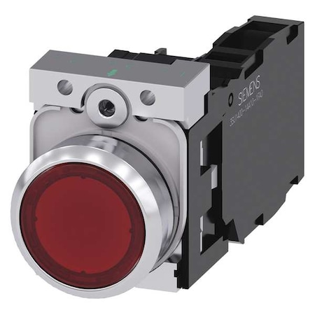 Siemens Illuminated Push Button, Red, 22mm, LED 3SU1152-0AB20-1FA0