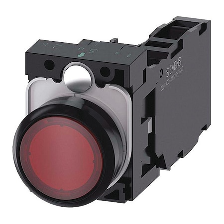 Siemens Illuminated Push Button, Red, 22mm, LED 3SU1102-0AB20-1FA0