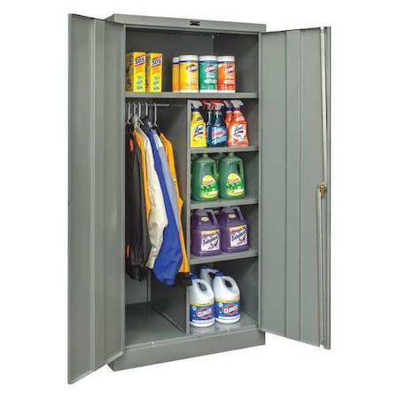 Zoro Select Combo Wardrobe Storage Cabinet, 78 in H, 36 in W, 18 in D, Swing, Keyed, Dark Gray, 4 Shelves 450C361878HG