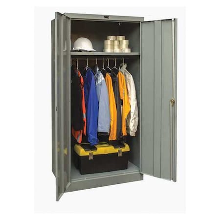 Zoro Select Wardrobe Storage Cabinet, 78 in H, 36 in W, 24 in D, Swing, Keyed, Dark Gray, 1 Shelves, 0 Drawers 835W24A-HG
