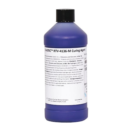 Dow Base and Curing Agent, 14 oz, Bottle, Blue Green, Silicone Base, RTV-4136-M 4107122