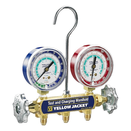 Yellow Jacket Manifold Gauge Set, 2 1/2 in Gauge 41312