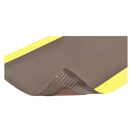 Notrax Antifatigue Mat, 72 ft. L x 3 ft. W, 1/2" Thickness, Vinyl, Bubble Top, Black/Yellow 482R0036YB