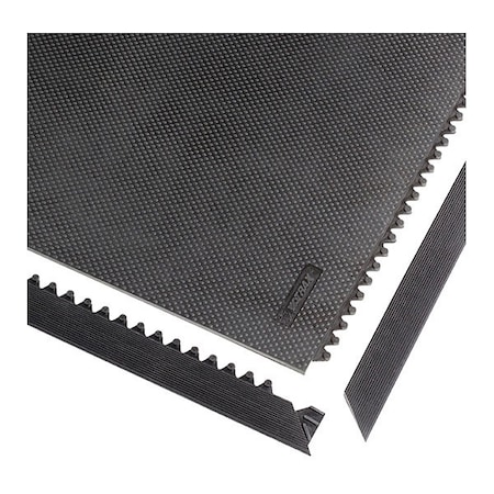 Notrax Heavy Duty Industrial Mat, Rubber, 3 ft W x 3 ft L, 1/2 in Thick 040S0033BL