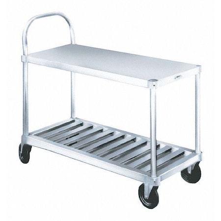 Zoro Select Utility Cart, Aluminum, 600 lb Load Capacity, 2 Shelves, 47 in L, 19 in W, 47 1/2 in H, Flat Handle TBST-1941/ST