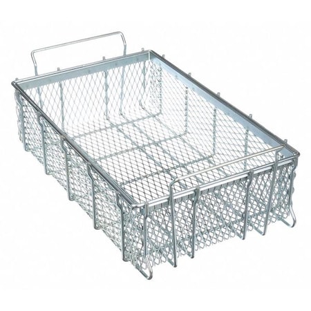 Marlin Steel Wire Products Rectangular Parts Washing Basket, 1/2" Mesh Size, Steel, Natural 00-00363275-14