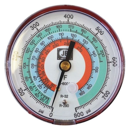 Jb Industries High Side Pressure Gauge, 3-1/8" Diameter M2-605